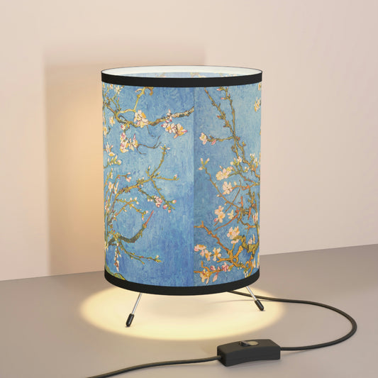 Van Gogh Blossoming Almond Tree Tripod Lamp with High-Res Printed Shade, US\CA plug