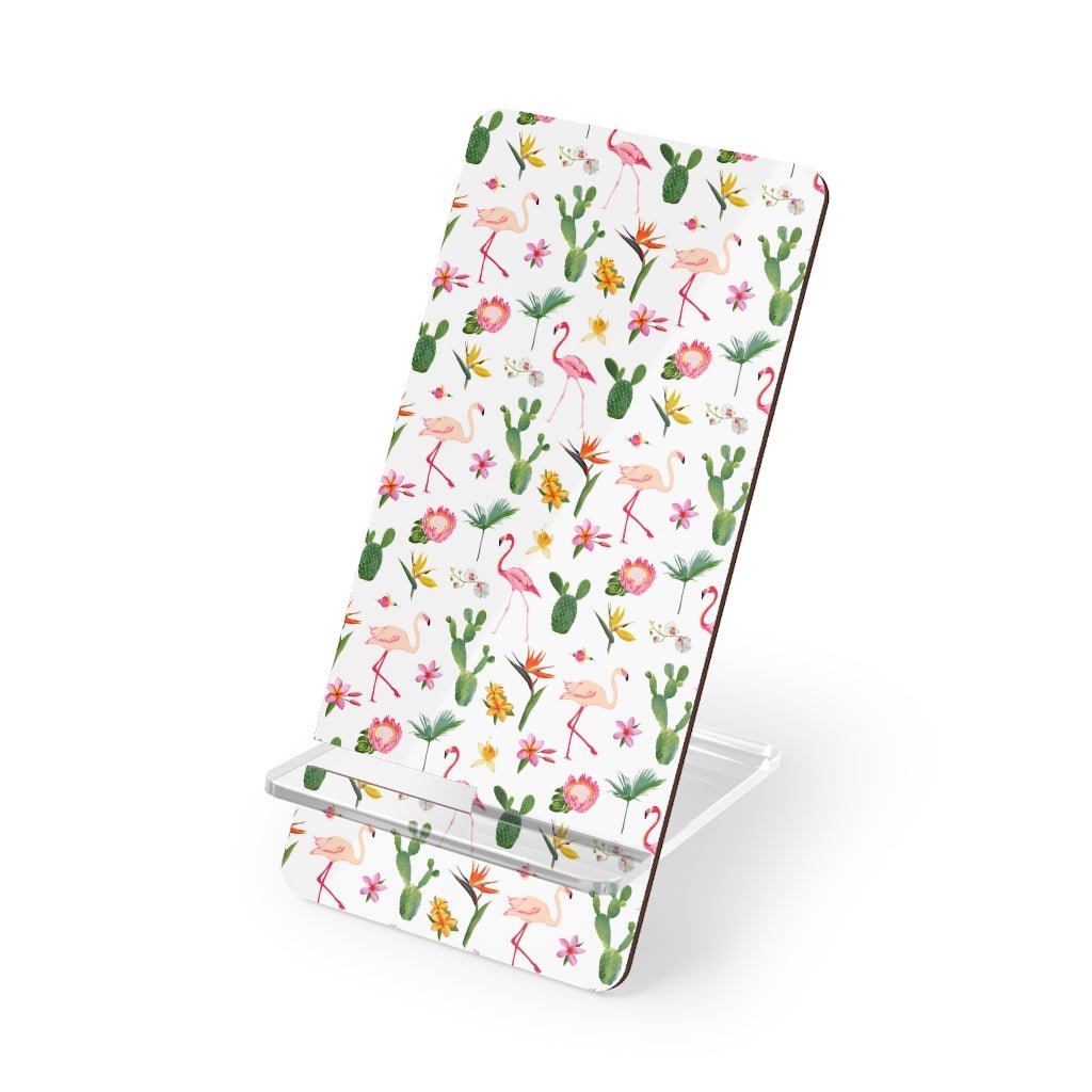 Cactus and Flamingos Mobile Display Stand for Smartphones - Puffin Lime