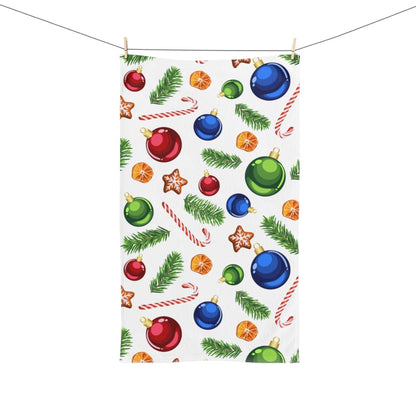 Candy Canes and Ornaments Hand Towel