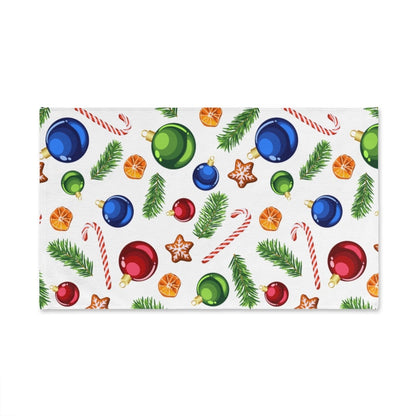 Candy Canes and Ornaments Hand Towel