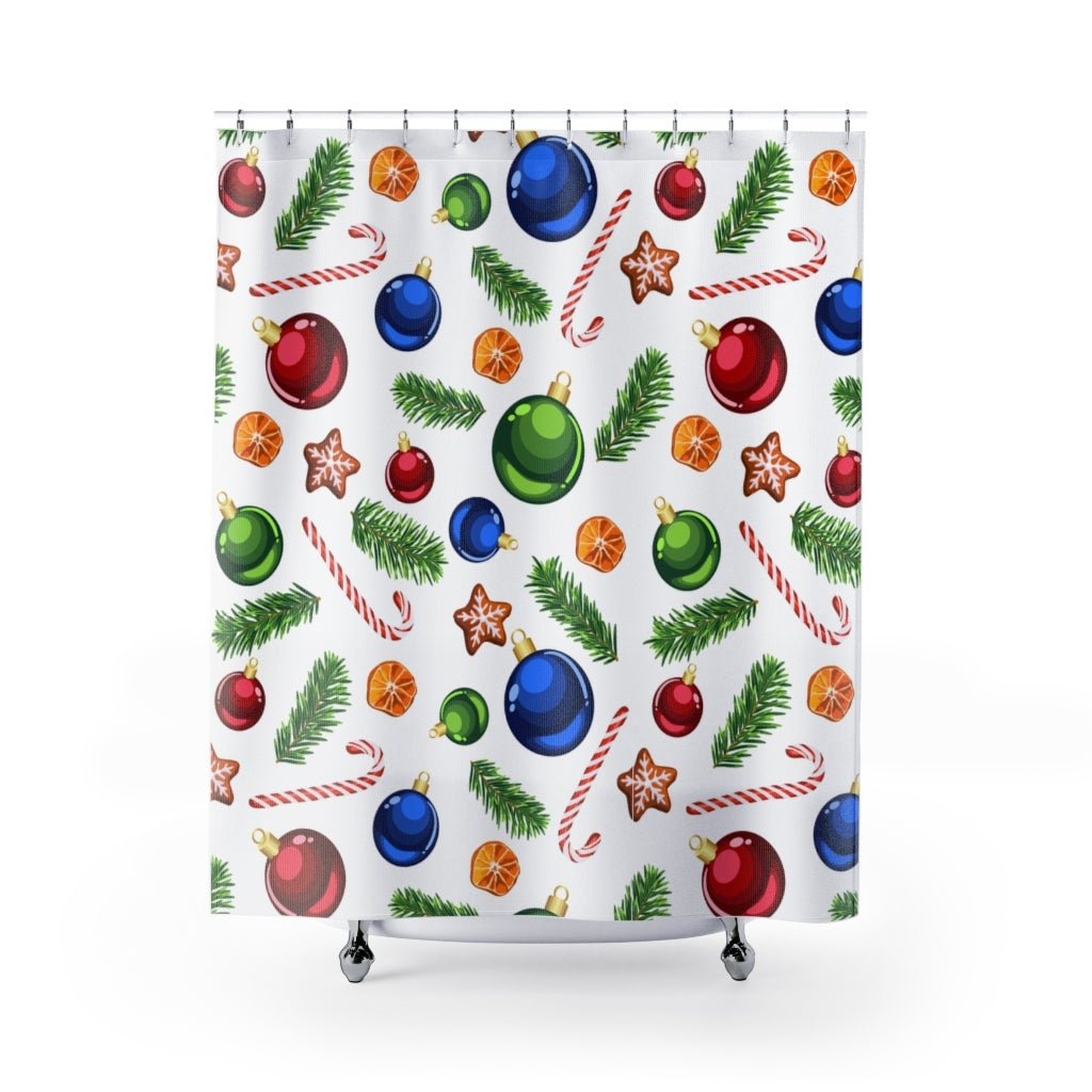 Candy Canes and Ornaments Shower Curtains