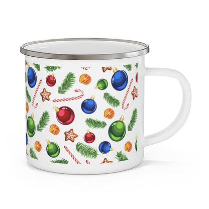Candy Canes and Ornaments Stainless Steel Camping Mug - Puffin Lime