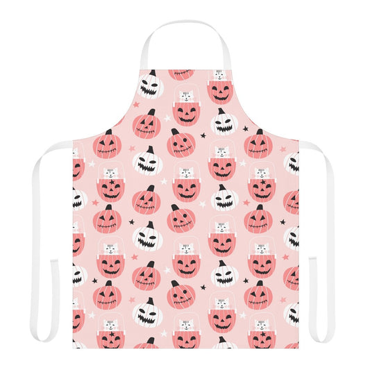 Cats in Pumpkins Apron - Puffin Lime