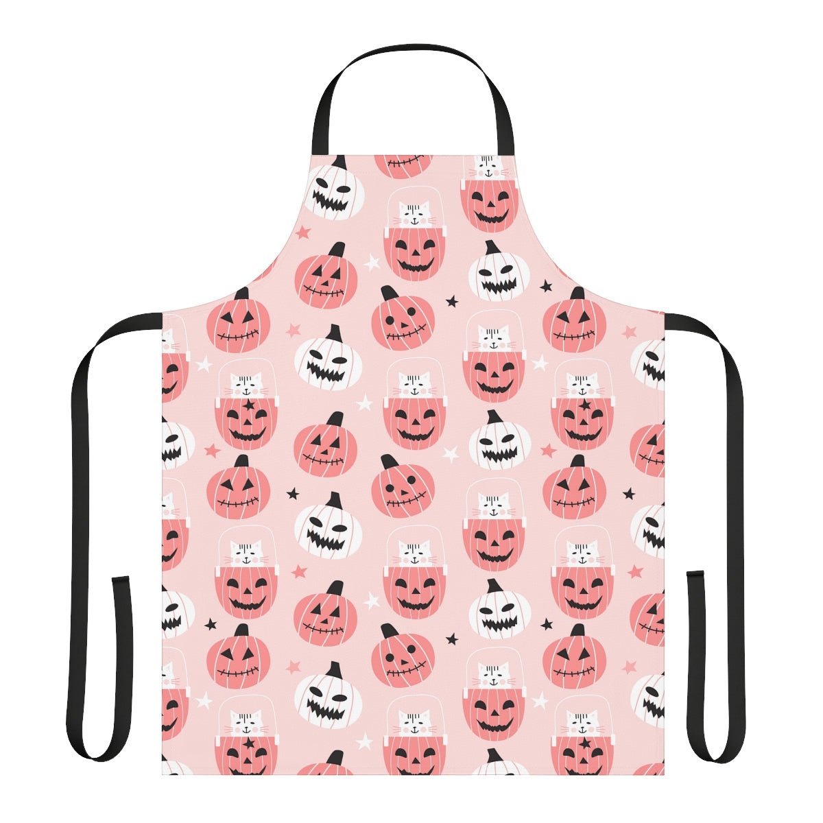 Cats in Pumpkins Apron - Puffin Lime