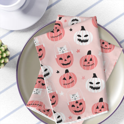 Cats in Pumpkins Napkins - Puffin Lime