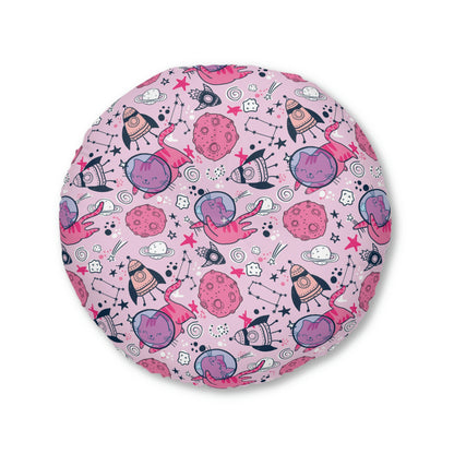 Space Cats Tufted Floor Pillow, Round
