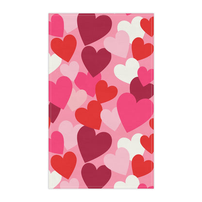 Pink and Red Hearts Kitchen Towel