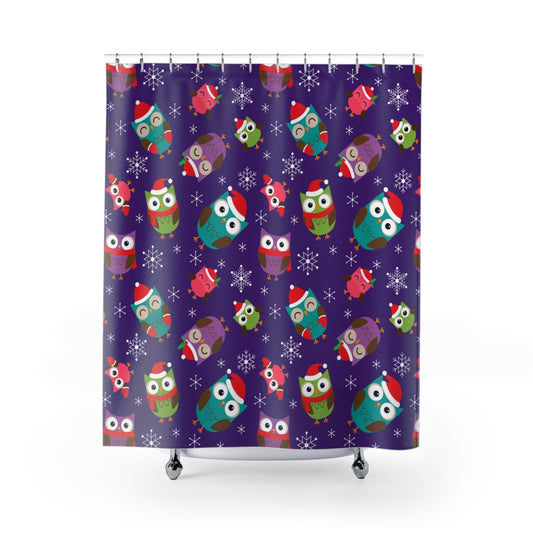Owls and Snowflakes Shower Curtain