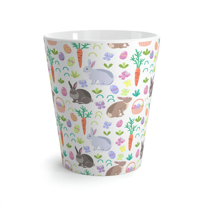 Easter Baskets, Carrots and Rabbits Latte Mug