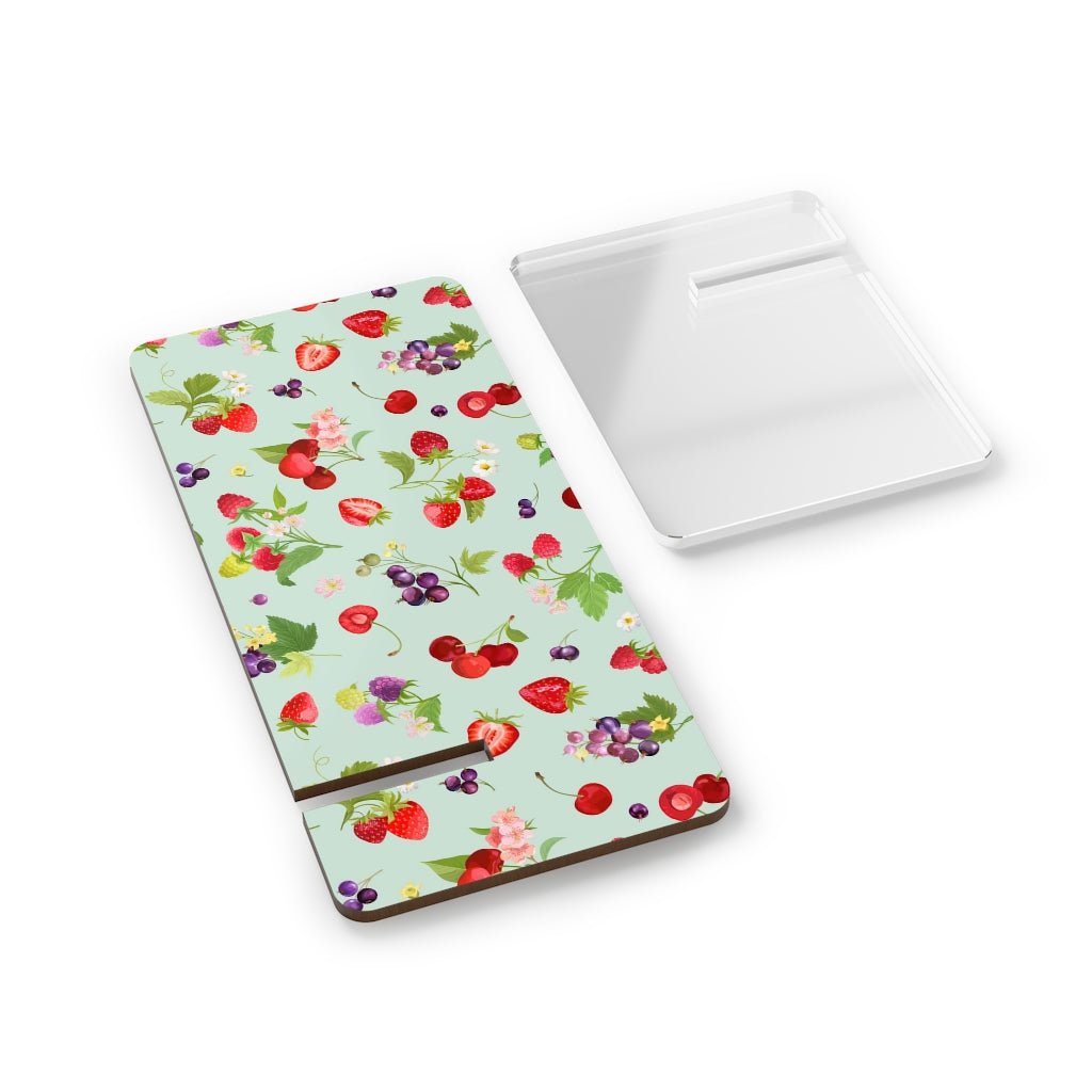 Cherries and Strawberries Mobile Display Stand for Smartphones - Puffin Lime