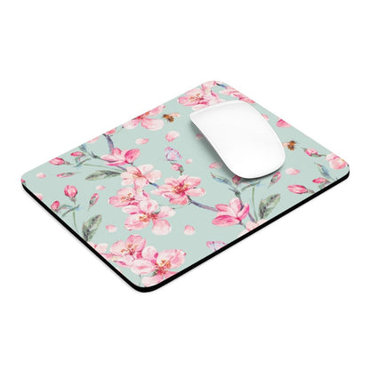Cherry Blossoms and Honey Bees Mouse Pad - Puffin Lime