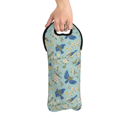 Chinoiserie Birds and Flowers Wine Tote Bag - Puffin Lime
