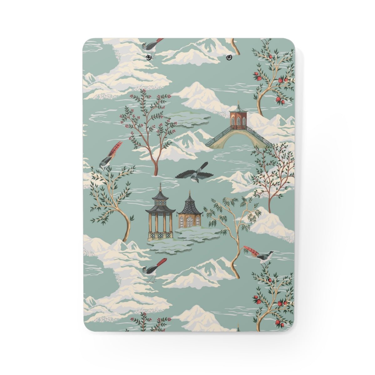 Chinoiserie Chinese Pagoda Clipboard - Puffin Lime