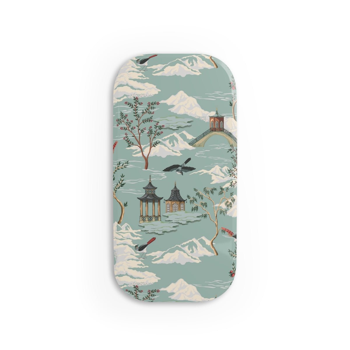 Chinoiserie Chinese Pagoda Phone Click-On Grip - Puffin Lime