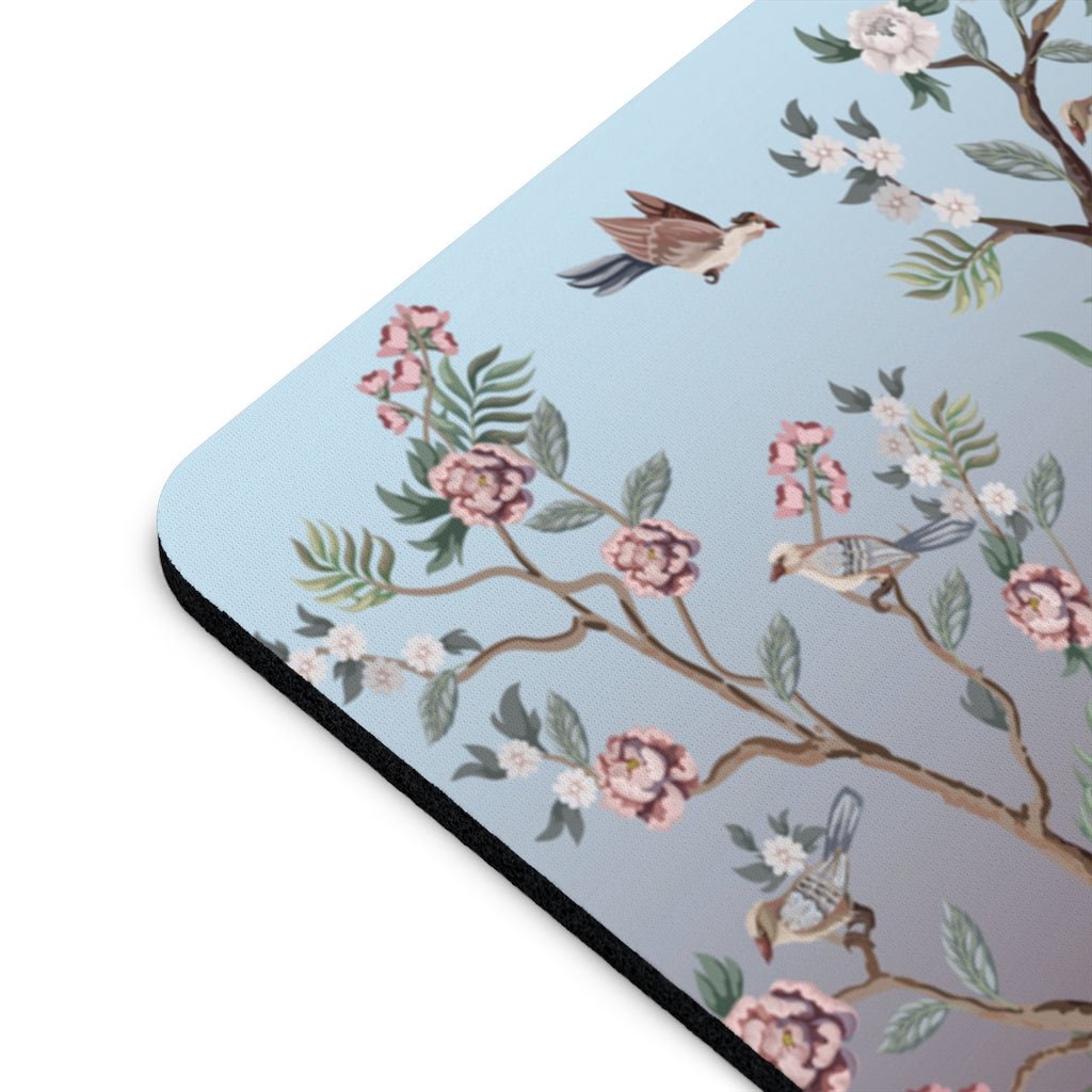 Chinoiserie Herons and Peonies Mouse Pad - Puffin Lime