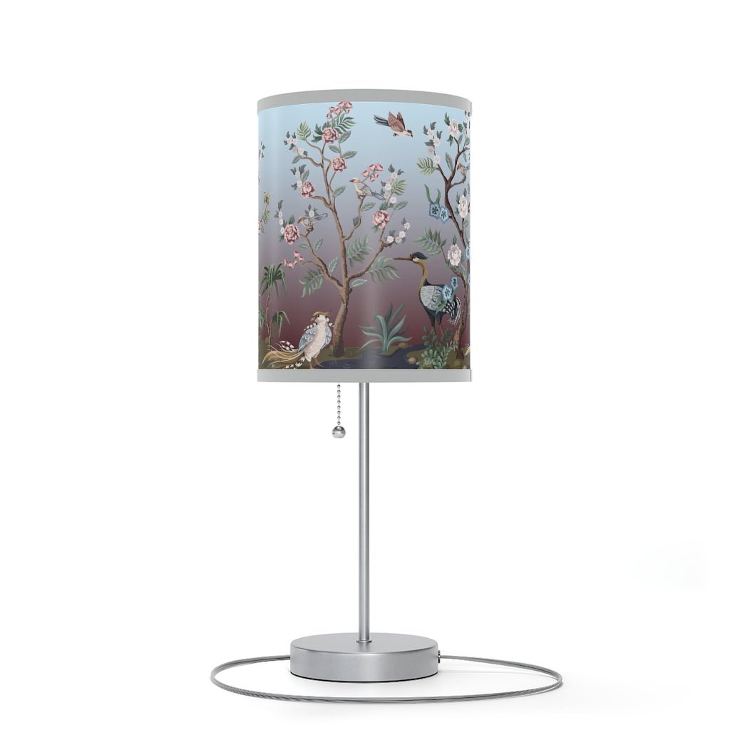 Chinoiserie Herons and Peonies Table Lamp - Puffin Lime