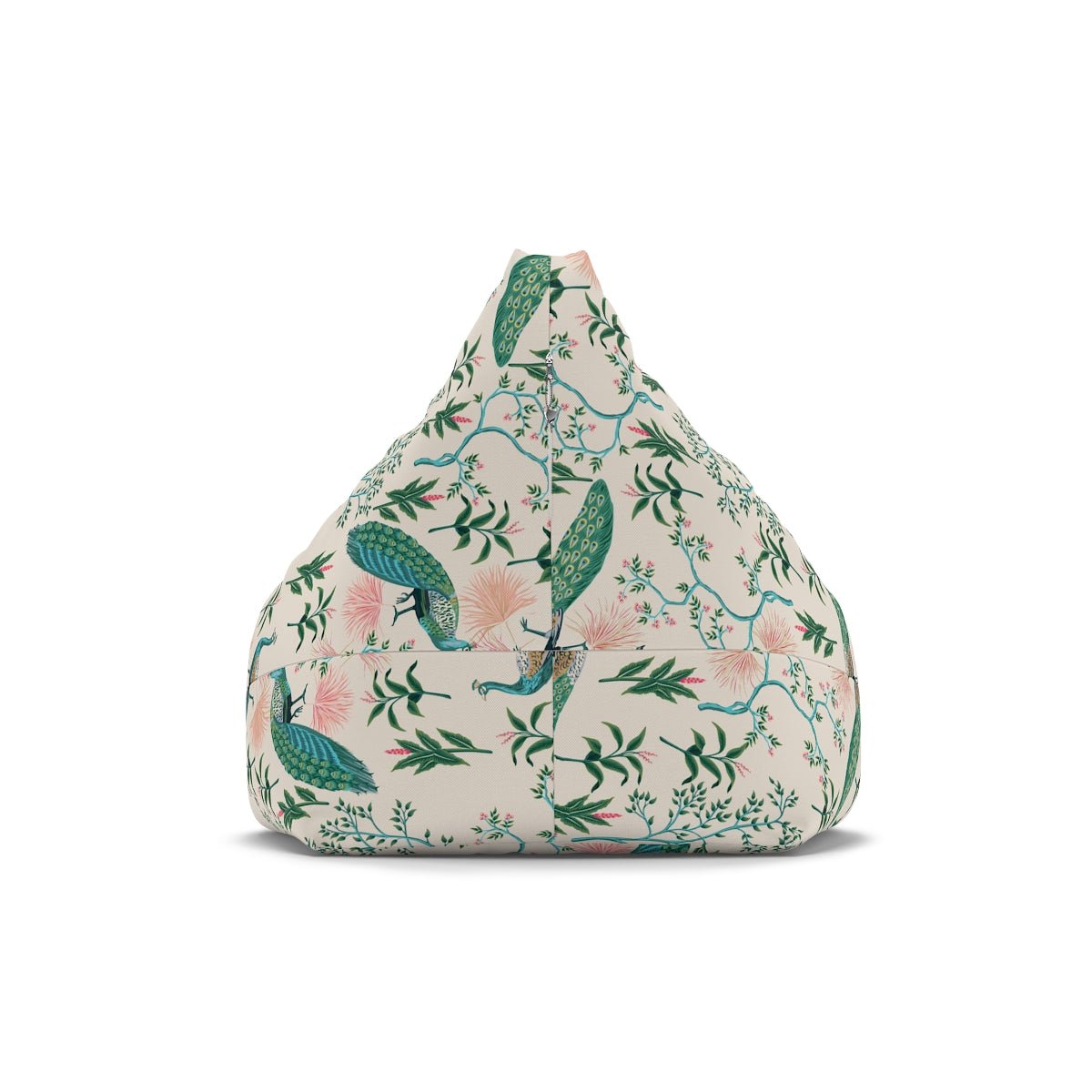 Chinoiserie Peacocks Bean Bag Chair Cover - Puffin Lime