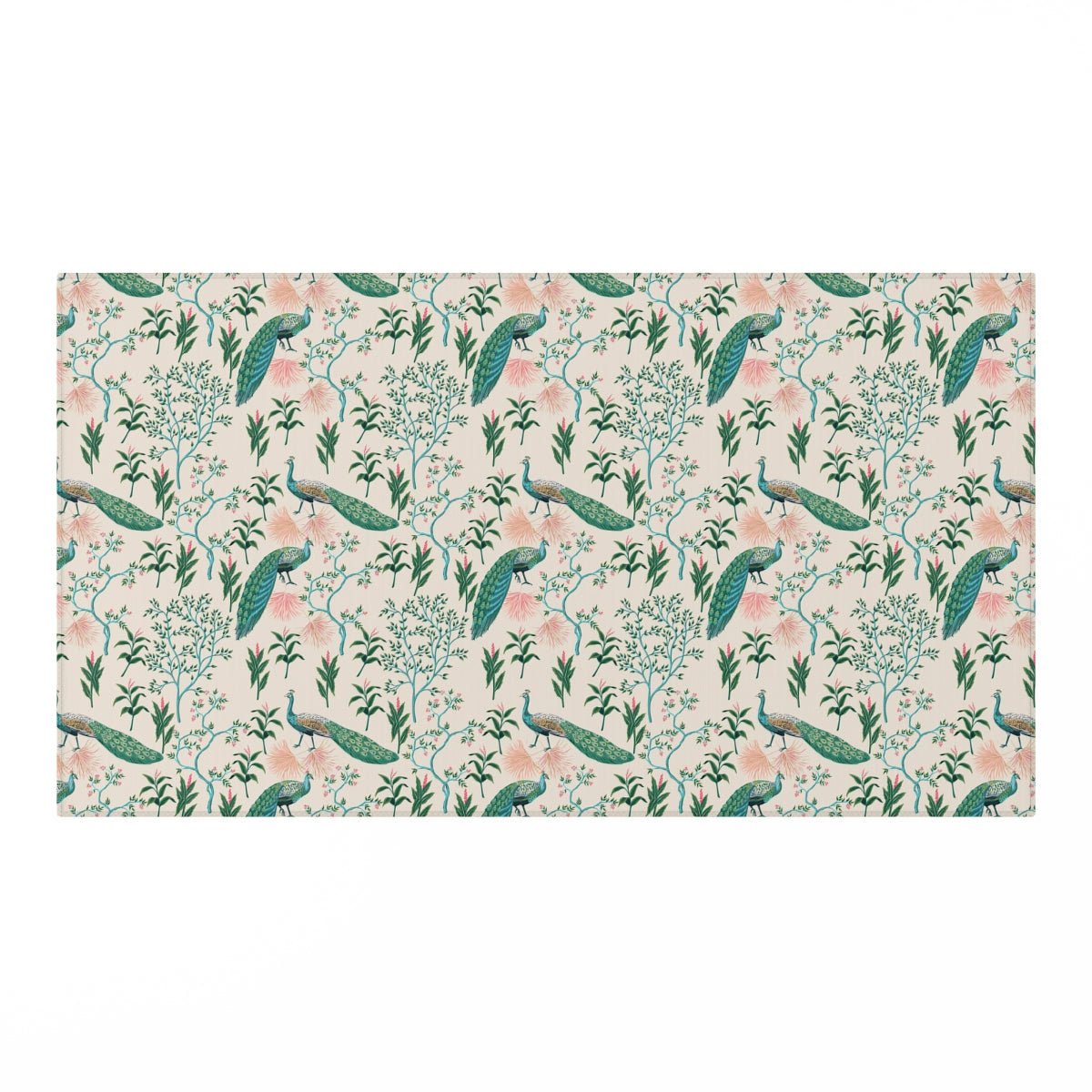 Chinoiserie Peacocks Indoor Rug - Puffin Lime