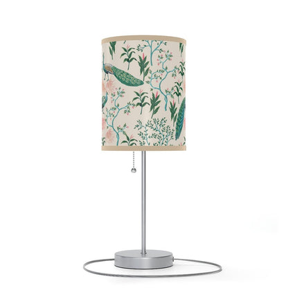 Chinoiserie Peacocks Lamp on a Stand, US|CA plug - Puffin Lime