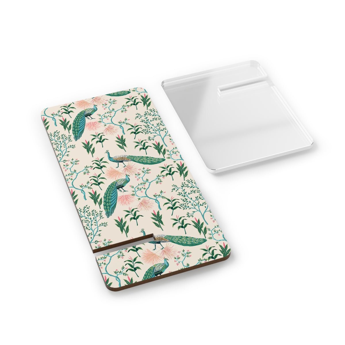 Chinoiserie Peacocks Mobile Display Stand for Smartphones - Puffin Lime