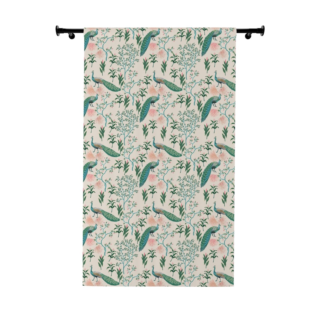 Chinoiserie Peacocks Window Curtains (1 Piece) - Puffin Lime