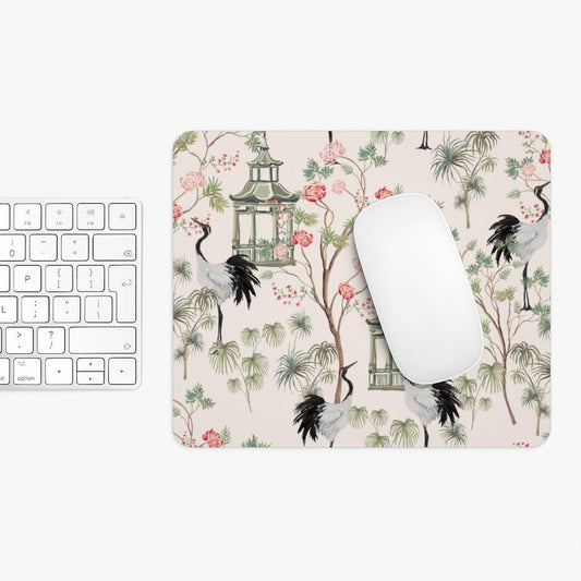 Chinoiserie Rose Trees Mouse Pad - Puffin Lime