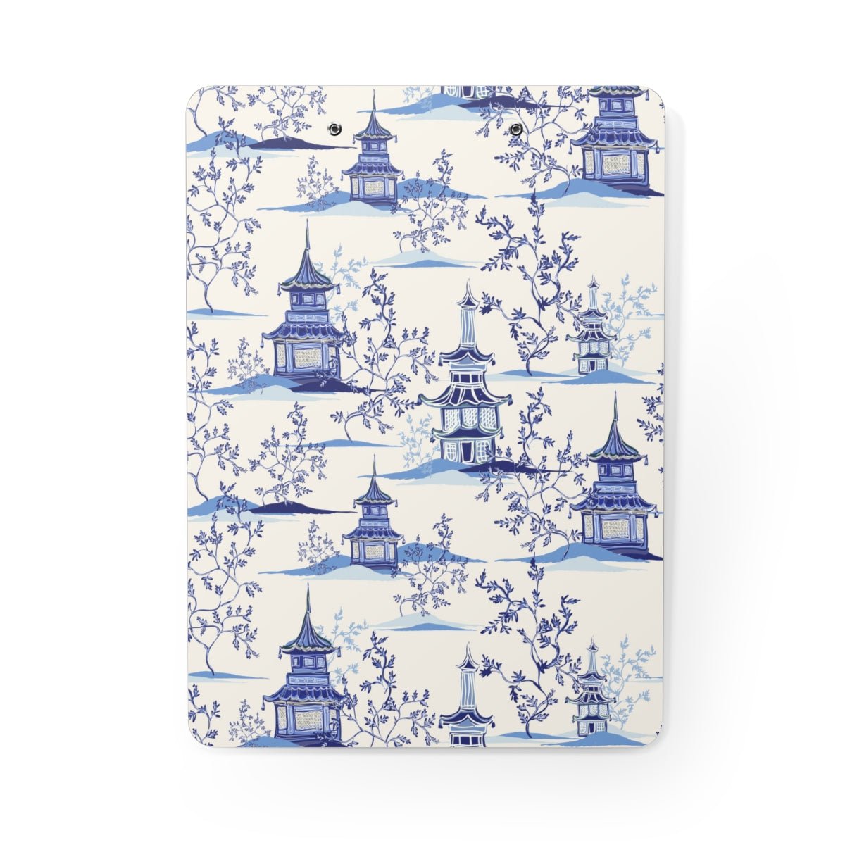 Chinoiserie Vintage Chinese Pagodas Clipboard - Puffin Lime