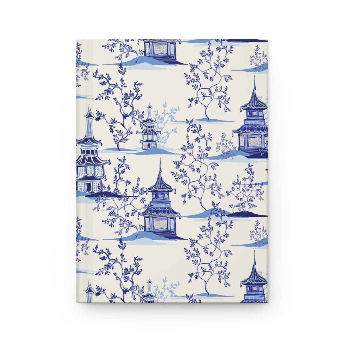 Chinoiserie Vintage Chinese Pagodas Hardcover Journal Matte - Puffin Lime
