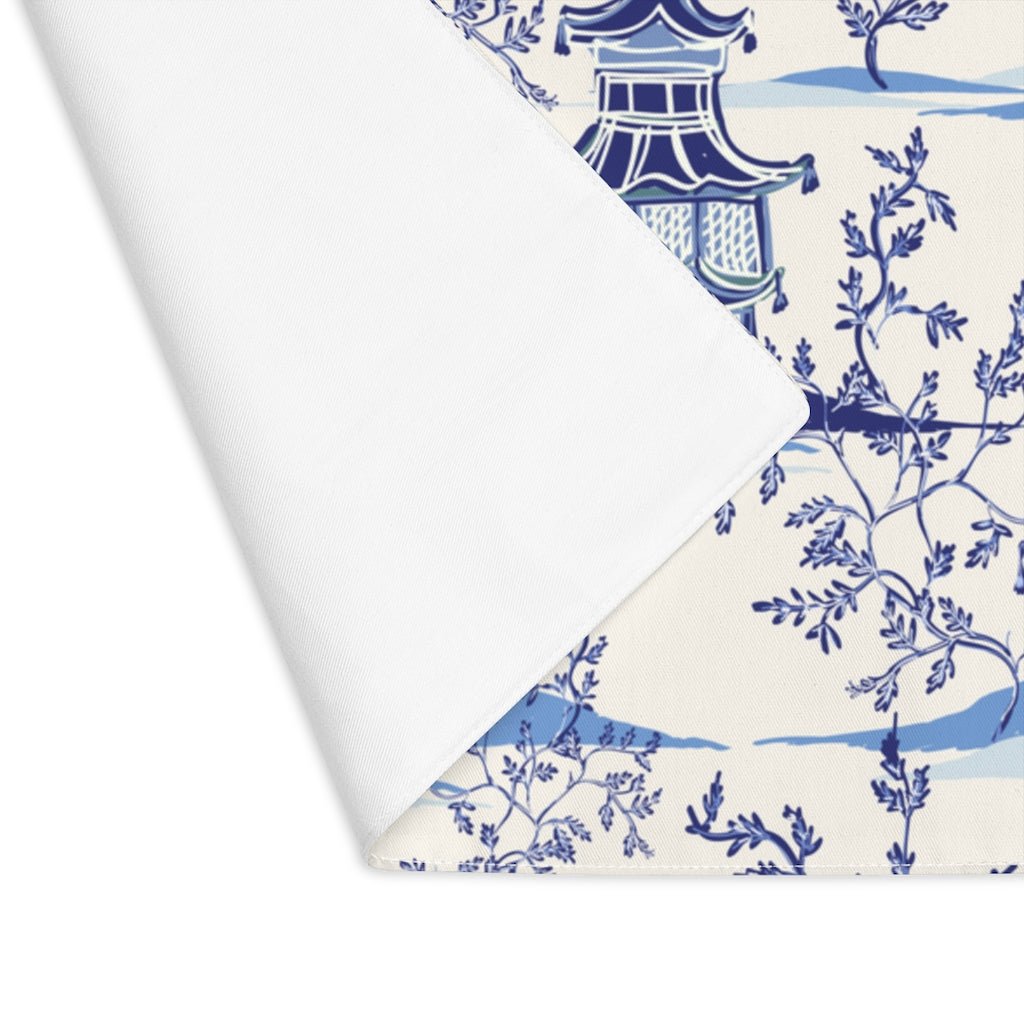 Chinoiserie Vintage Chinese Pagodas Placemat - Puffin Lime