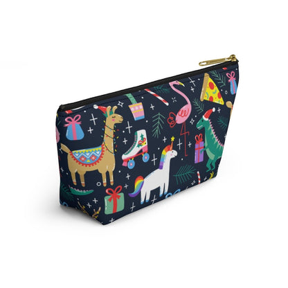 Christmas Animals Accessory Pouch w T-bottom - Puffin Lime