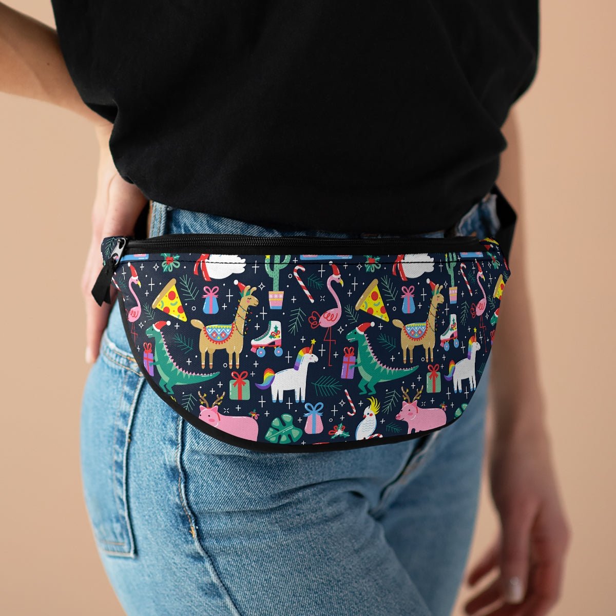 Christmas Animals Fanny Pack - Puffin Lime