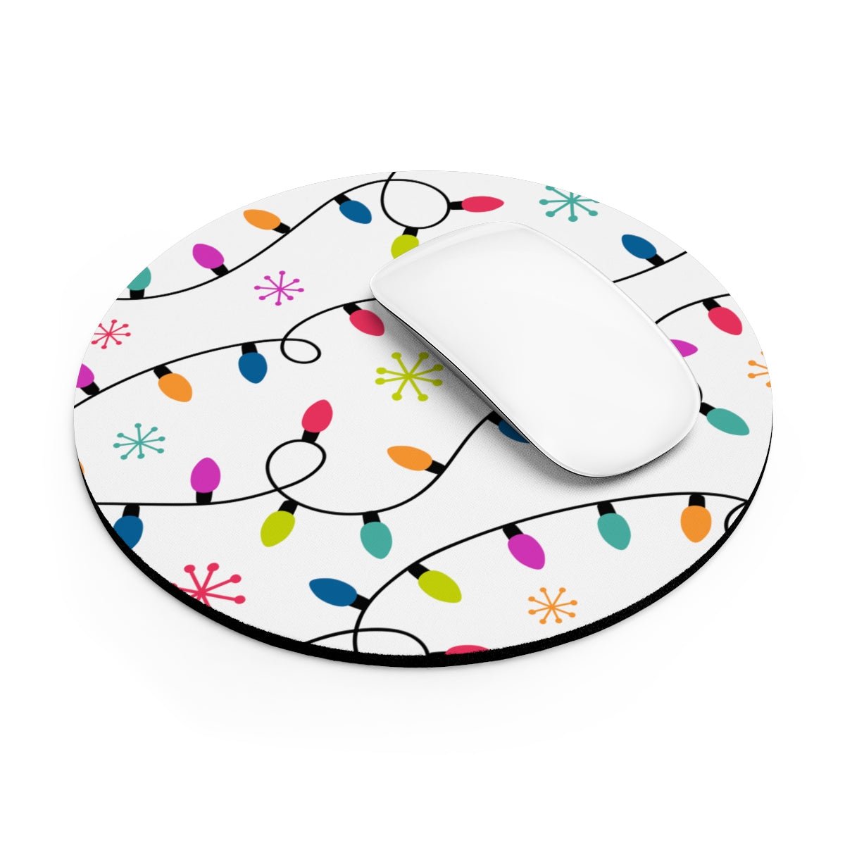 Christmas Lights Mouse Pad - Puffin Lime