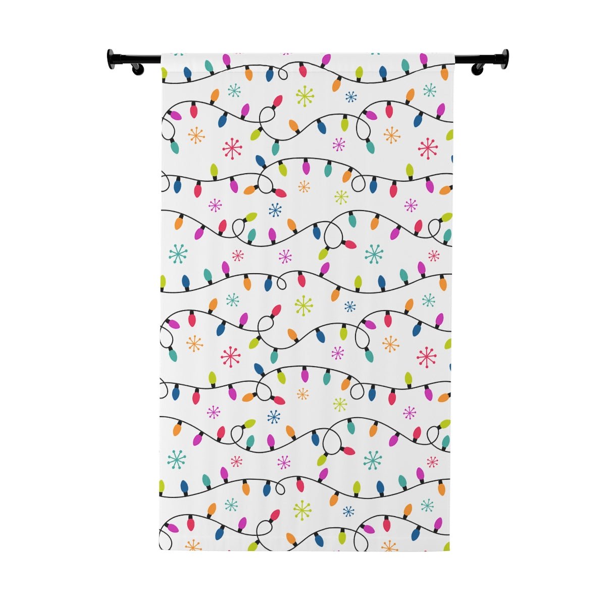 Christmas Lights Window Curtains (1 Piece) - Puffin Lime