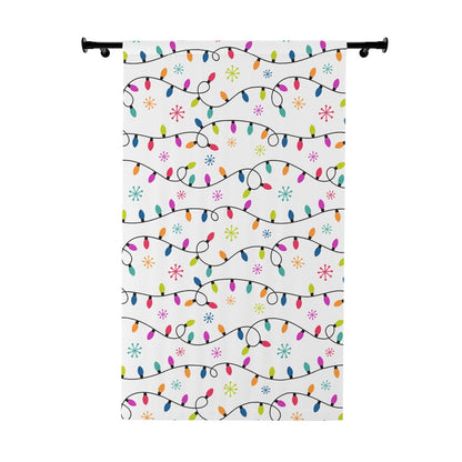 Christmas Lights Window Curtains (1 Piece) - Puffin Lime
