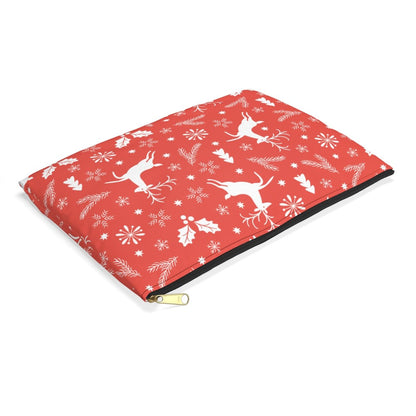 Christmas Reindeers Accessory Pouch - Puffin Lime