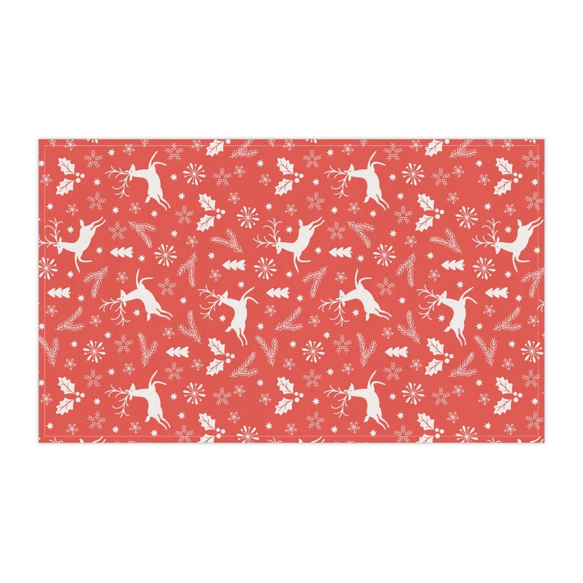 Christmas Reindeers Kitchen Towel - Puffin Lime