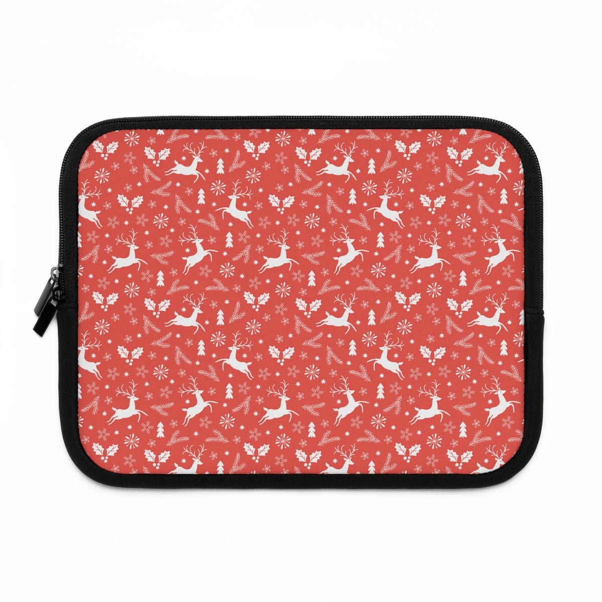 Christmas Reindeers Laptop Sleeve - Puffin Lime