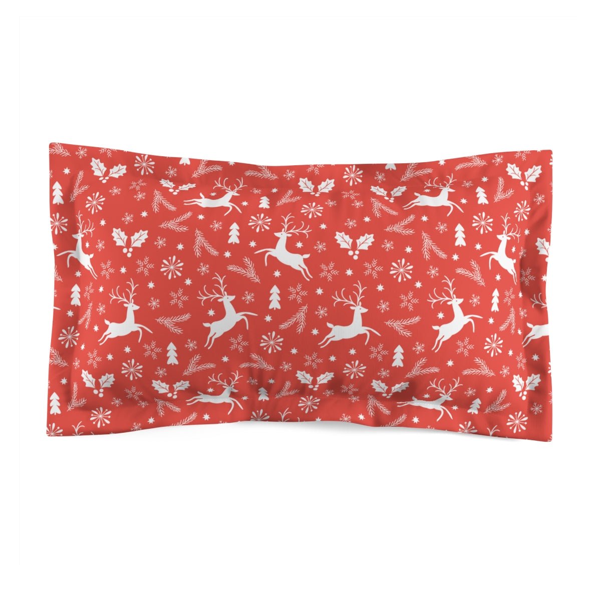 Christmas Reindeers Microfiber Pillow Sham - Puffin Lime