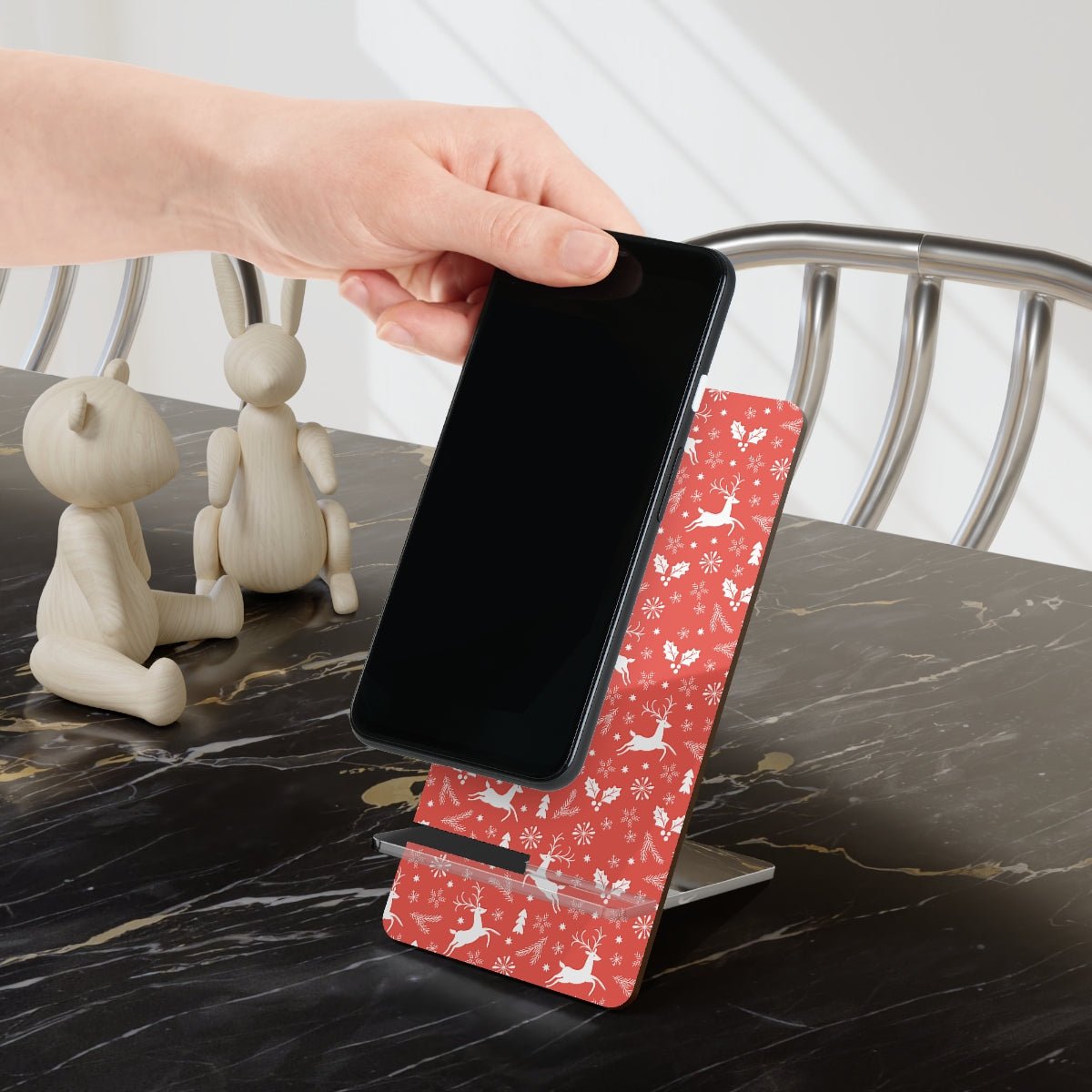 Christmas Reindeers Mobile Display Stand for Smartphones - Puffin Lime