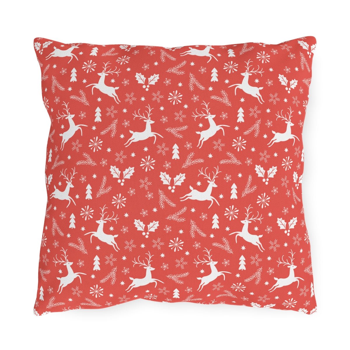 Christmas Reindeers Outdoor Pillow - Puffin Lime
