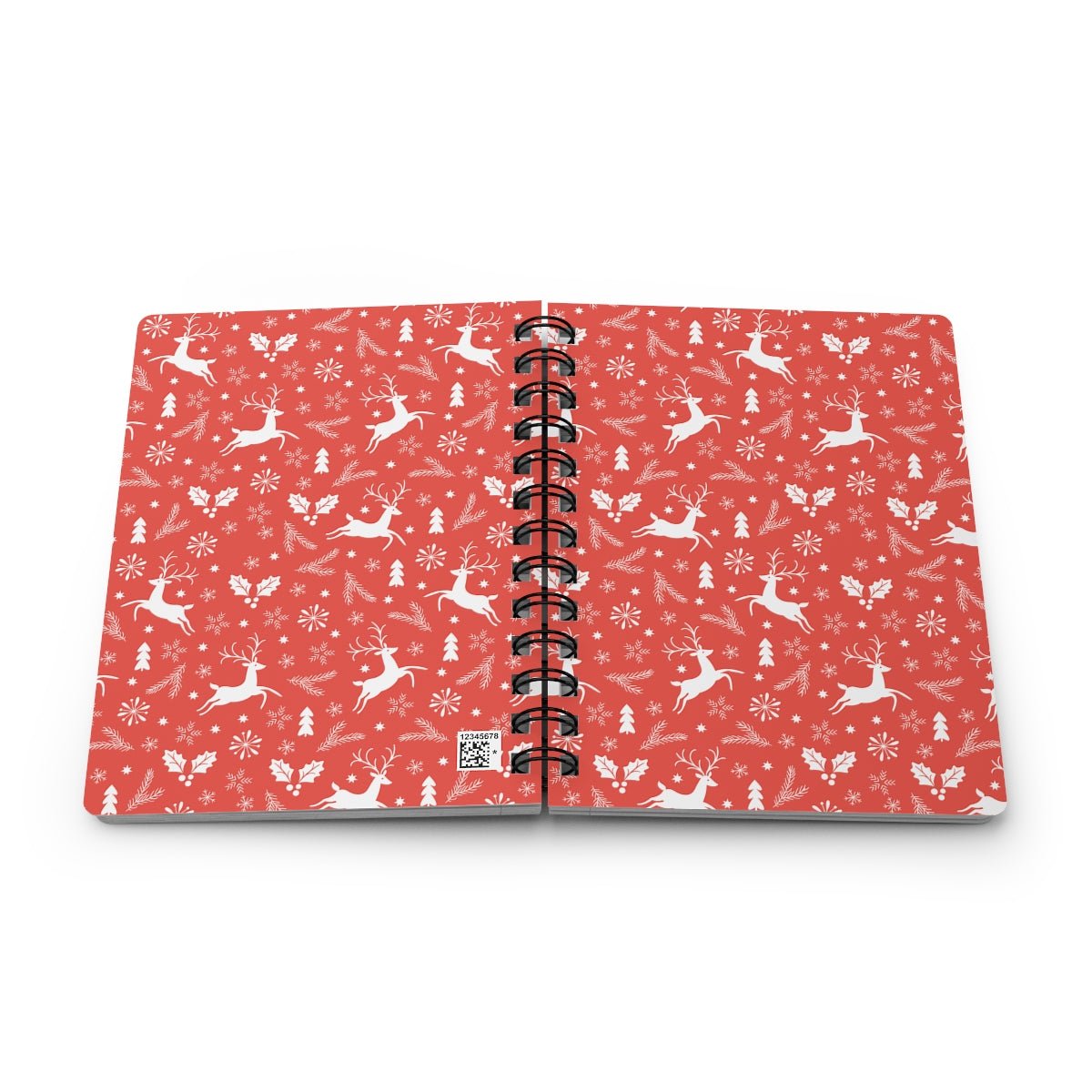 Christmas Reindeers Spiral Bound Journal - Puffin Lime