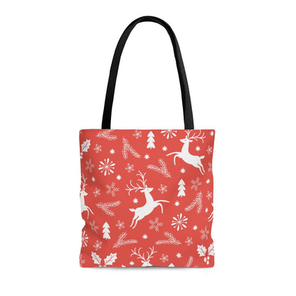 Christmas Reindeers Tote Bag - Puffin Lime