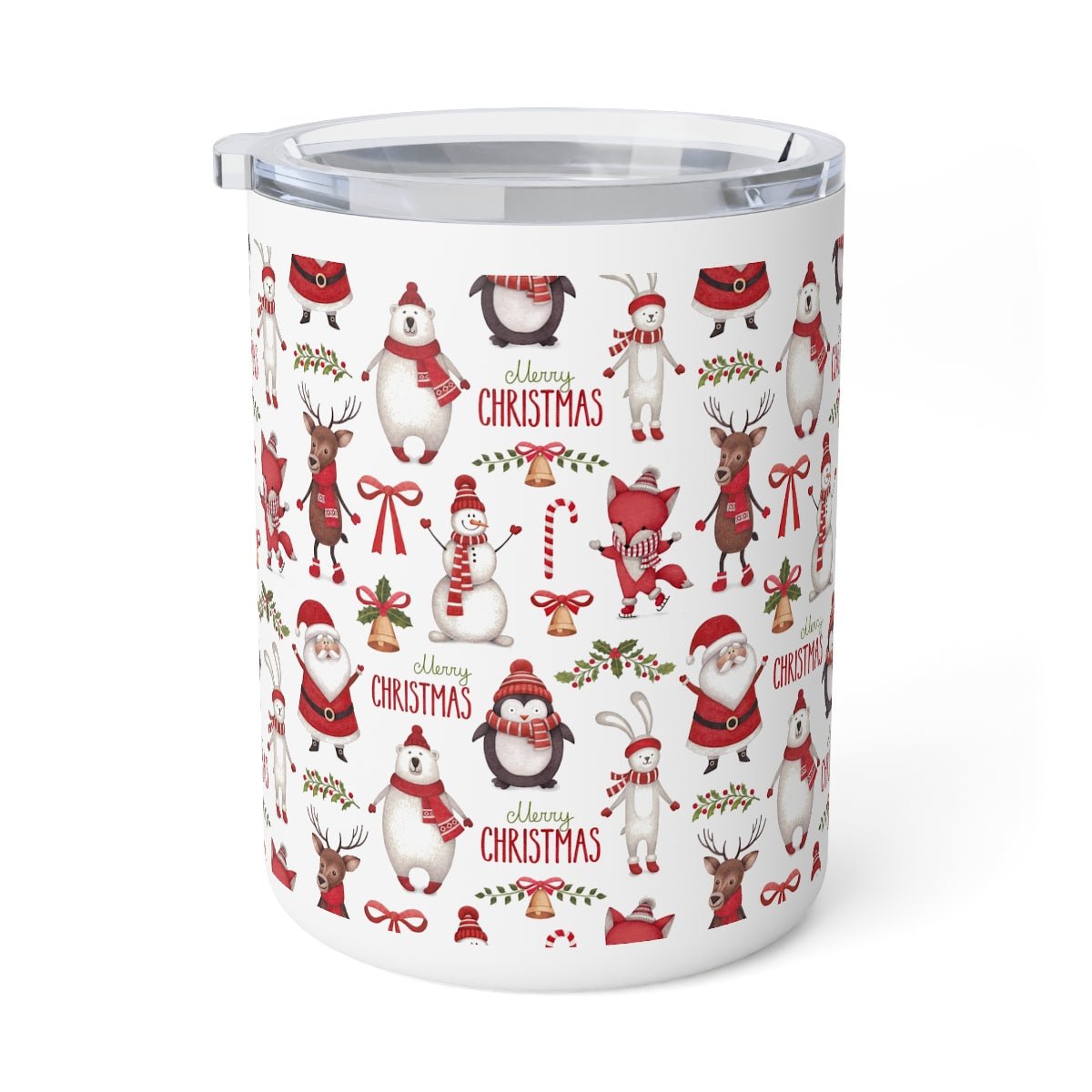 Christmas Santa Insulated Coffee Mug, 10oz - Puffin Lime