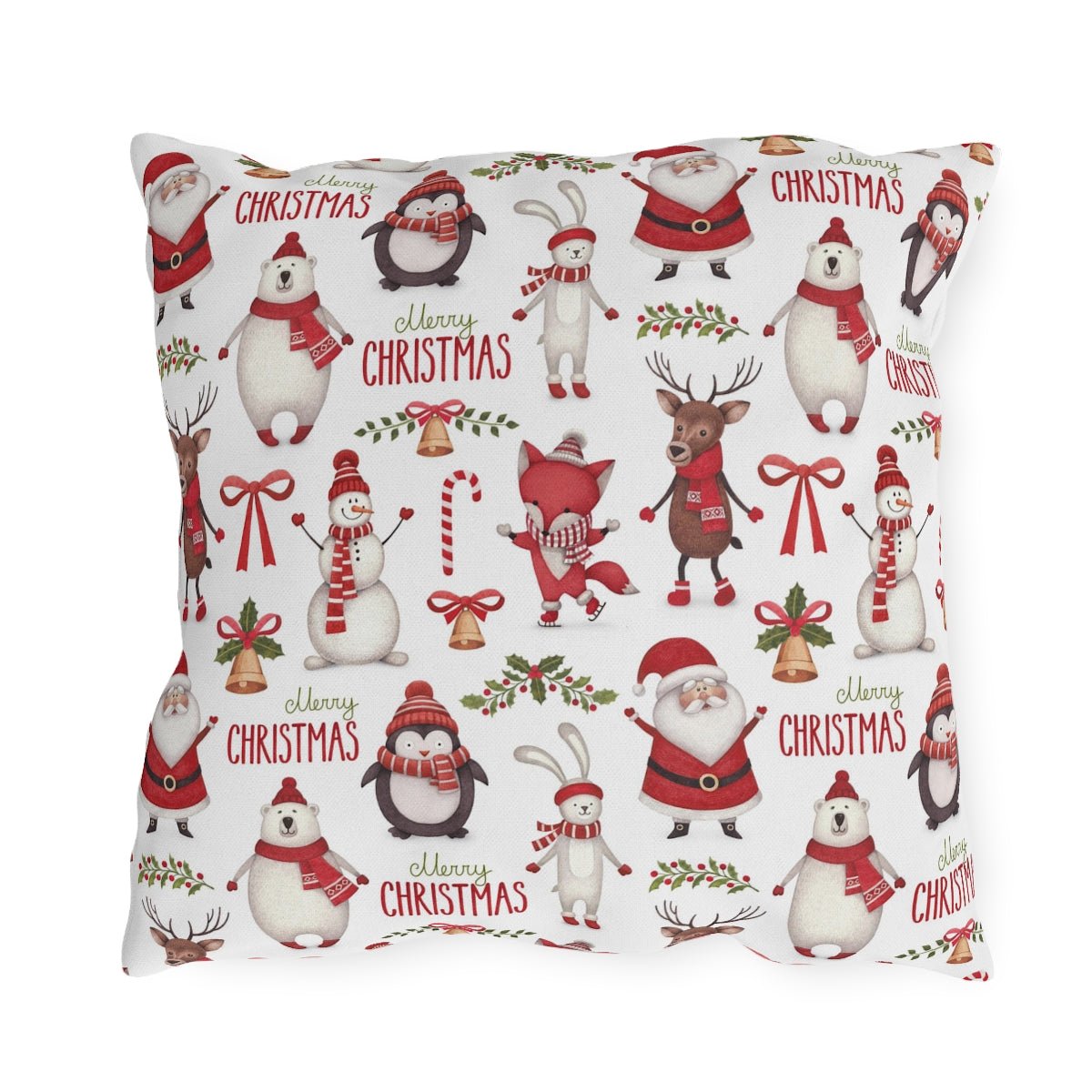 Christmas Santa Outdoor Pillow - Puffin Lime