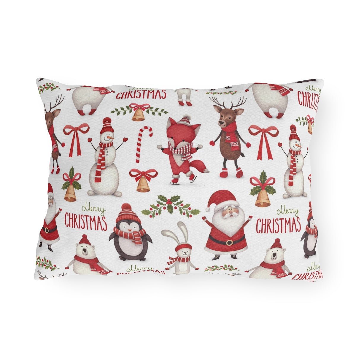 Christmas Santa Outdoor Pillow - Puffin Lime