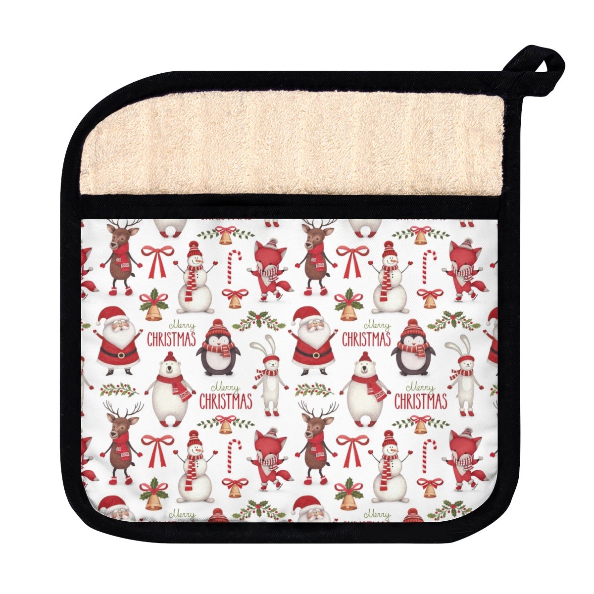 Christmas Santa Pot Holder with Pocket - Puffin Lime