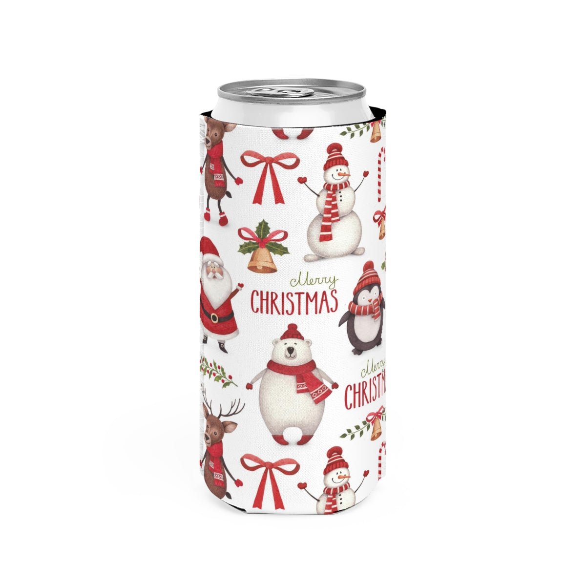Christmas Santa Slim Can Cooler - Puffin Lime