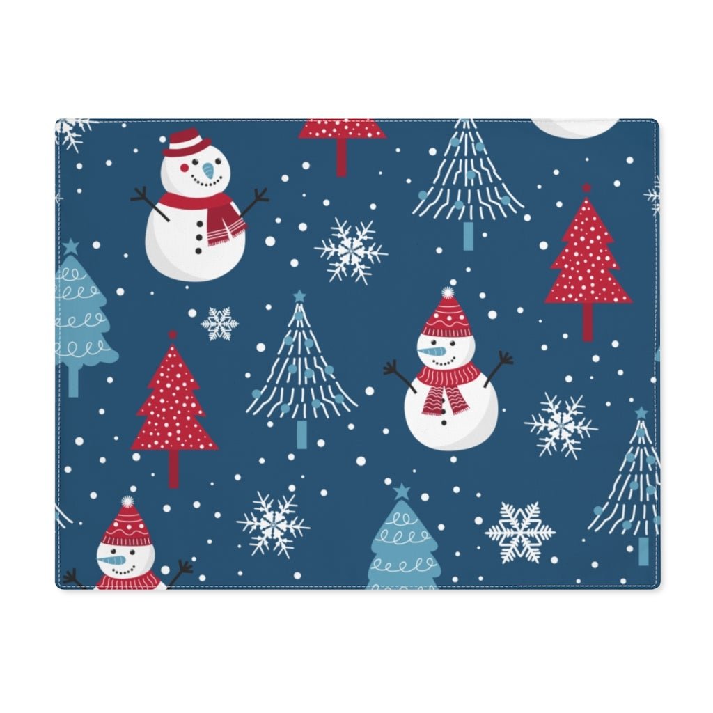 Christmas Snowmen and Trees Cotton Placemat