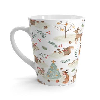 Christmas Woodland Animals Latte Mug - Puffin Lime