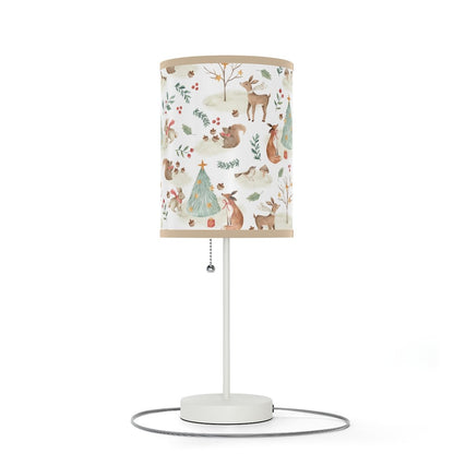 Christmas Woodland Animals Table Lamp - Puffin Lime